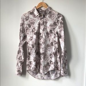 Club Monaco Lavender Floral Print Shirt